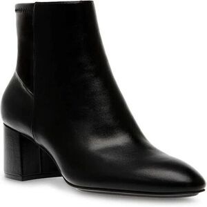 Anne Klein Womens Clara Zipper Faux Leather Booties | Black | 6.5 M